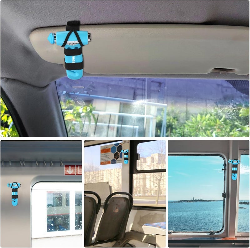 Yiader Store Window Breaker, 3-in-1 Emergency Escape Tool with Car Window Breaker and Seatbelt Cutter, Car Safety Hammer Car Essentials Tool for Women（Blue） - Image 5